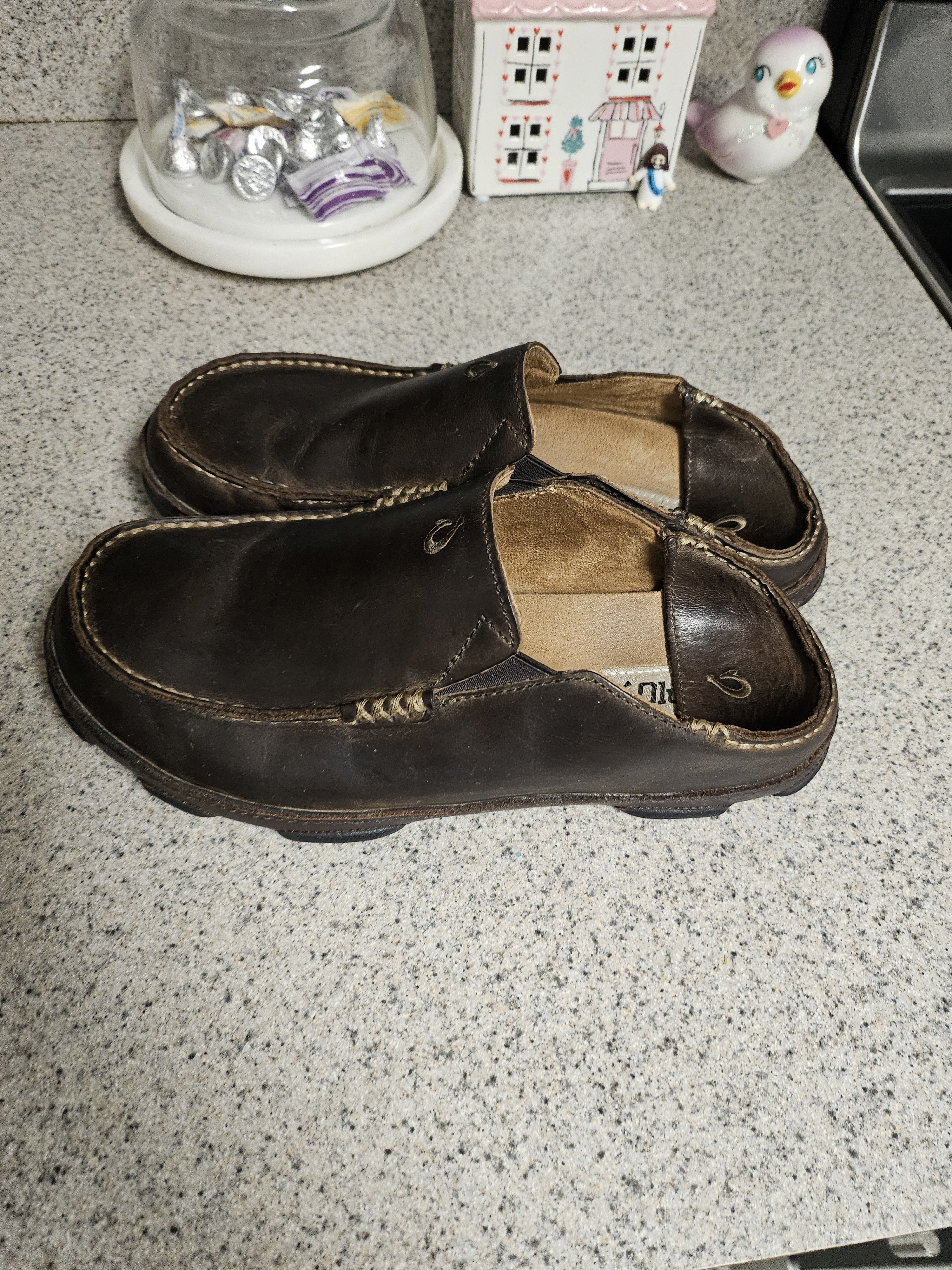 Men's Dark Brown Leather Slip-On Loafers